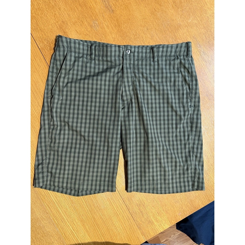 Under Armour Golf Shorts Mens 40 Green Plaid Loose Fit Performance 11"